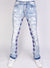 Politics Stacked Embroidery Jeans - Light Blue and Purple - Barkley502