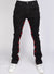 Politics Stacked Embroidery Jeans - Black and Red - Barkley505