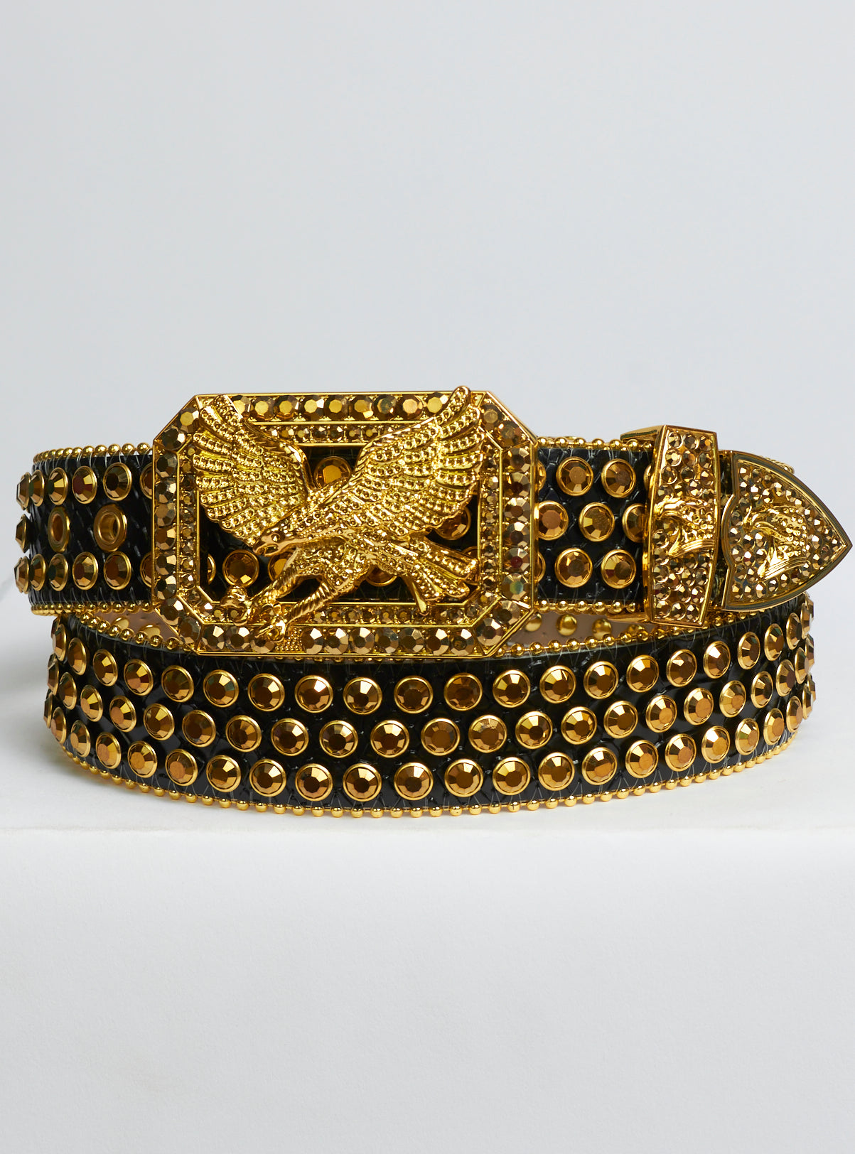 Leather belt BB SIMON Gold size Not specified International in