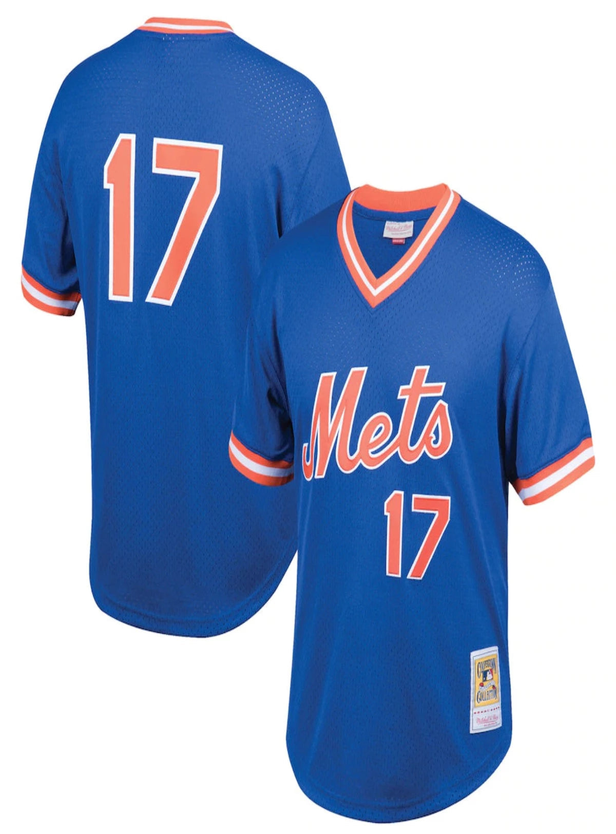 Mitchell & Ness Men Mets Hernandez #17 Short Sleeve Jersey (B&T)