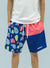 Outrank Shorts - Money Flows - Royal Blue And Coral - ORS055