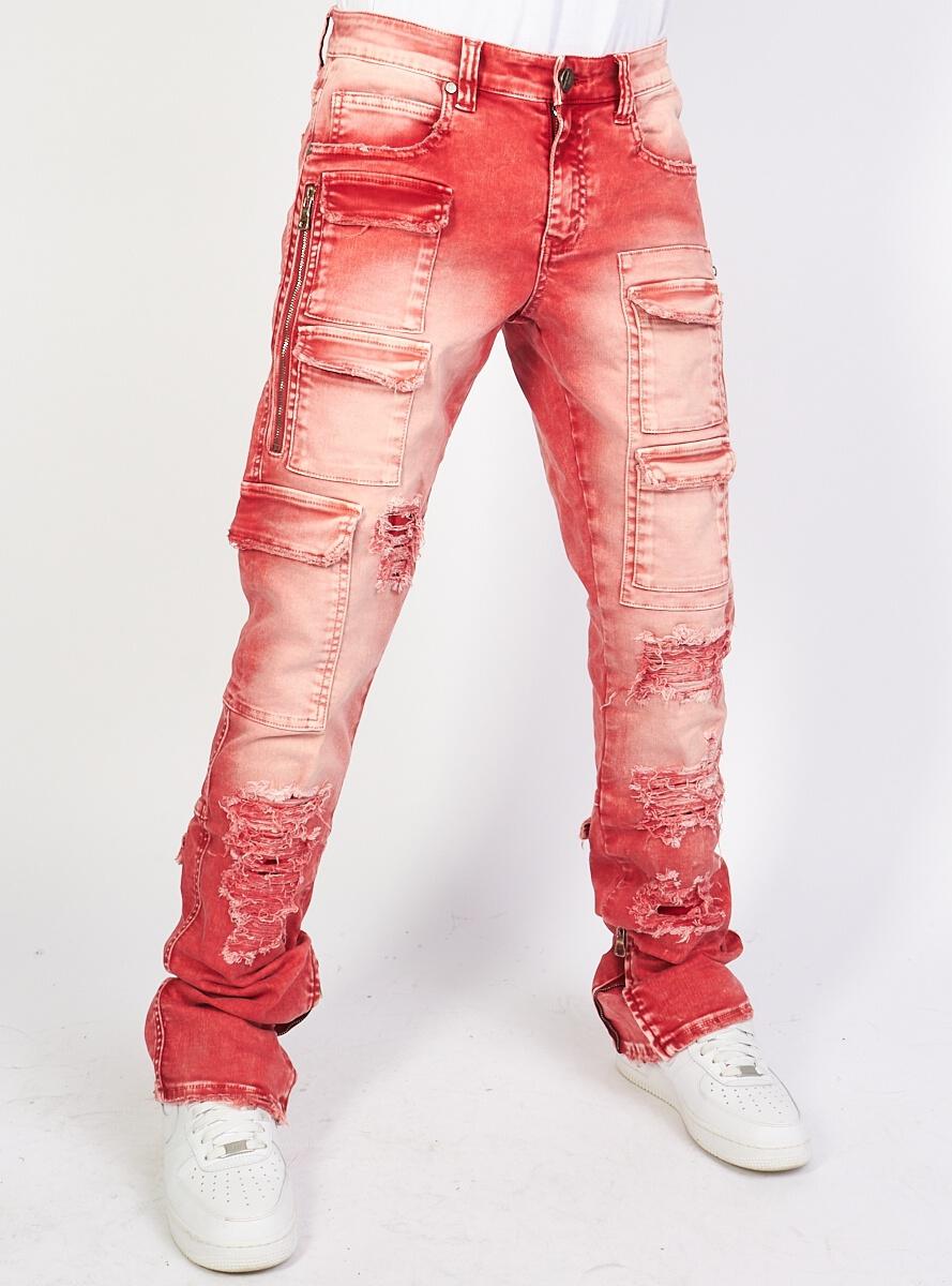 Politics Skinny Stacked Jeans - Murphy - Bright Red - 503 – Vengeance78