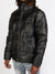 Majestik Jacket - Branded Faux Leather Puffer - Black - JJ2224