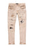 Purple-Brand Jeans - Beige Heavy Repair With Plaid Patch - BGRP