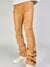 Majestik Leather Pants - PU Pocket Stacked - Brown - DL2351
