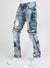 Politics Stacked Flare Jeans - Wooden Denim - Blue Wash - POLDWOODEN103