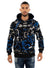 George V Hoodie - Splatter Paint - Black And Blue - GV2419