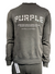 Purple-Brand Crewneck - French Terry Grey Embroidered Stencil Logo - P409