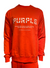 Purple-Brand Crewneck - French Terry Red Embroidered Stencil Logo - P409