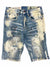 Industrial Indigo Shorts - Bleach Splatter - Light Wash - INT-WB-279