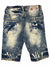 Industrial Indigo Shorts - Bleach Splatter - Vintage - INT-WB-278