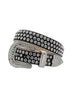 DNA Belt - Black Leather With Silver Stones - 08