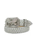 DNA Belt - Eagle - White Leather And Clear Stones - 384