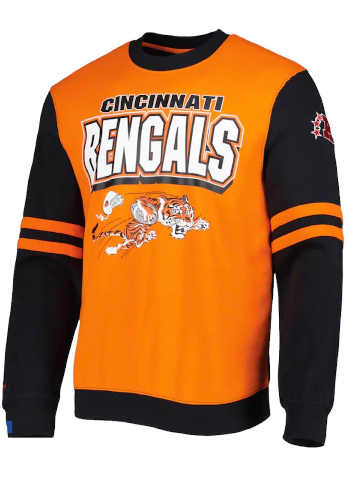 Mitchell & Ness Sweatshirt - All Over Crew 2.0 - Cincinnati Bengals - Orange and Black - FCPO3400 S
