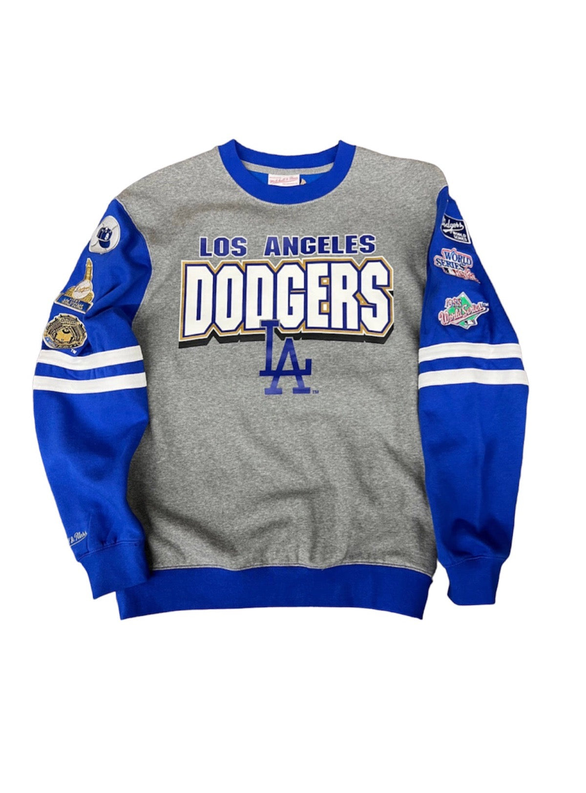 Mitchell & Ness Sweatshirt - All Over Crew 2.0 - La Dodgers - Grey and Dodger Blue - FCPO3400 M