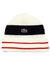 Lacoste Hat - Ribbed Stripe Beanie - White-70W, Navy Blue-hde and Red - RB2218 51 FTC