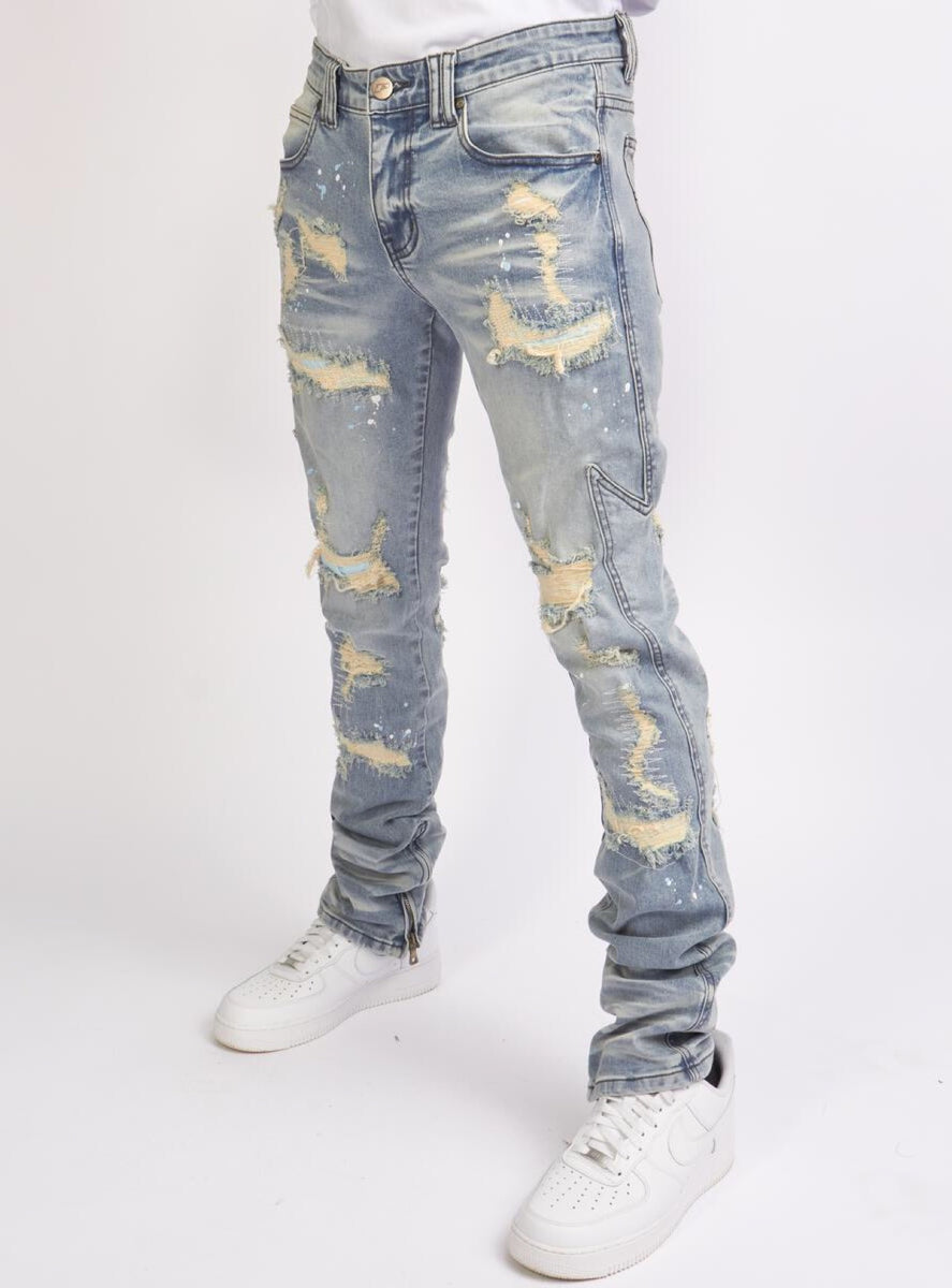 Politics Skinny Stacked Jeans - Ramsey - Cool Blue - 514 – Vengeance78