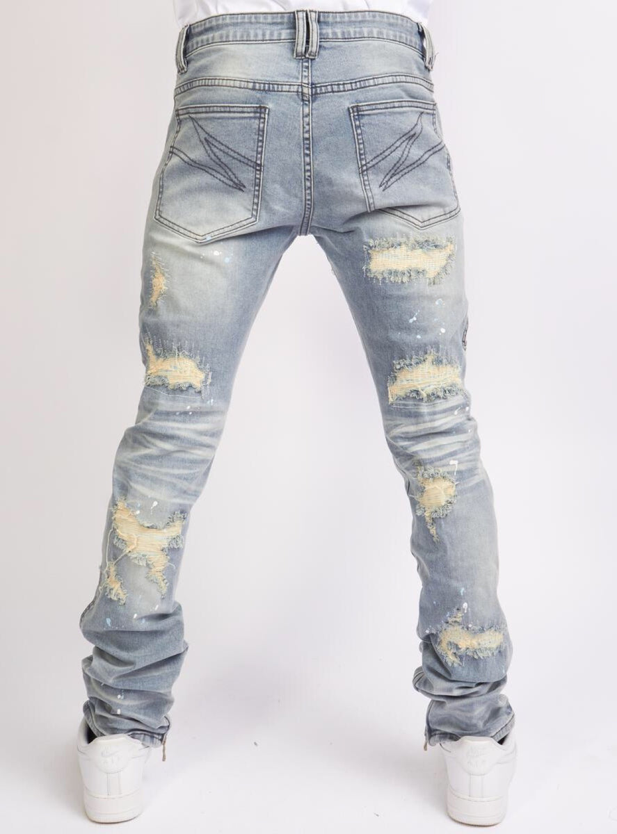 Politics Skinny Stacked Jeans - Ramsey - Cool Blue - 514 – Vengeance78