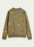 Scotch & Soda Sweatshirt - Embroidered Crewneck - Khaki - 171688