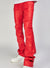 Majestik Leather Pants - PU Pocket Stacked - Red - DL2351