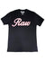 Rawyalty T-Shirt - Raw 2 - White Cursive Chenille On Black