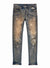Purple-Brand Jeans - Bleach Marked Dirty Indigo - P001-BMDI