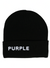 Purple-Brand Beanie - Acrylic - Black - A6003