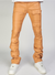Majestik Leather Pants - PU Pocket Stacked - Brown - DL2351
