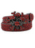 DNA Belt - Skull - Red Leather With Red Stones - 545