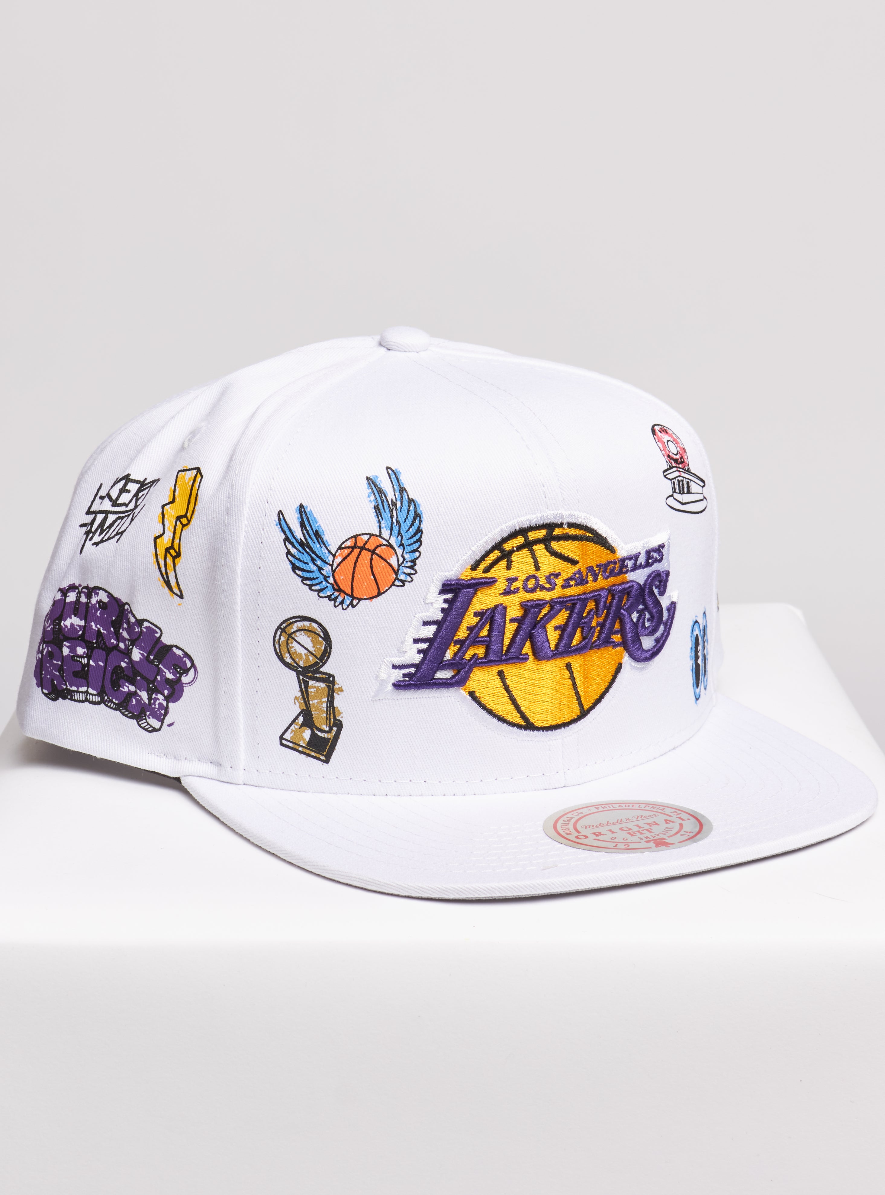 Los Angeles Lakers Mitchell & Ness Hand Drawn Snapback Cap Hat