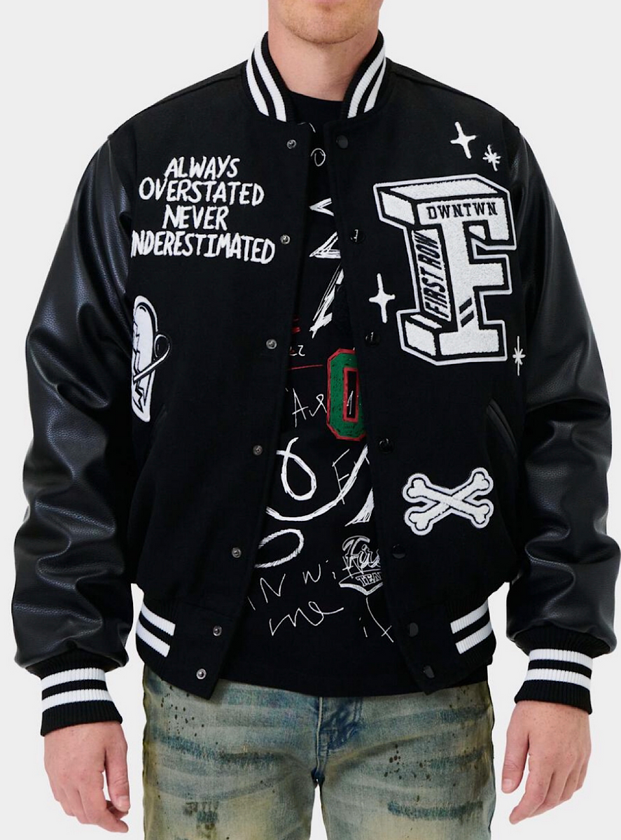 First Row Jacket - The Easy Life Varsity - Black - FRJ001 – Vengeance78