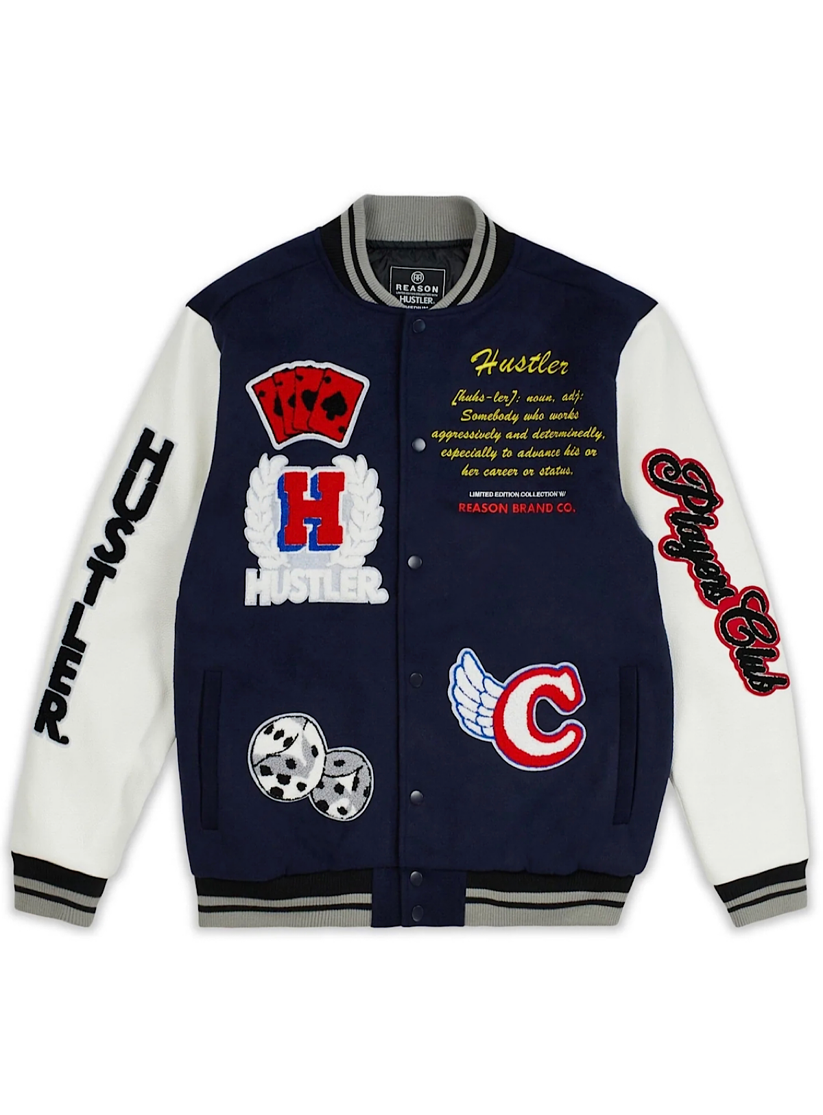 Reason Jacket - Hustler Varsity - Navy - VJ-05 – Vengeance78