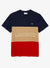 Lacoste T-Shirt - 3D Lettered Colorblock - Navy With Beige And Red - TH7059