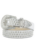 DNA Belt - Stones - White Leather With Clear Stones - 20