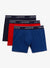 Lacoste Underwear - Lettered Stretch Briefs 3-Pack - Navy Blue with Red - 6H3420-51 W64