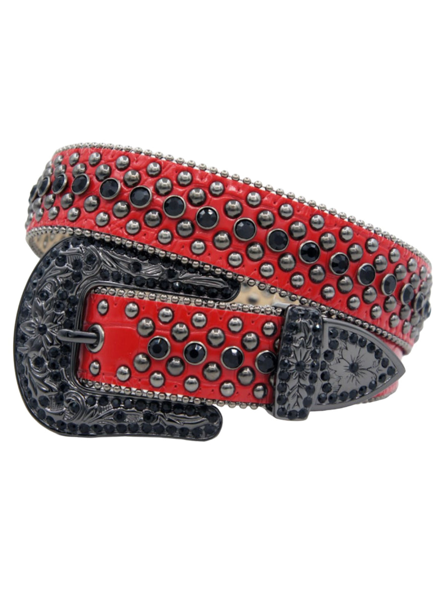 Karma Belt - Alligator - Red With Red Crystals - Style 5 – Vengeance78