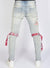 LNL Jeans - Straps - Light Blue And Red - LLCDP0925567
