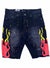 Waimea Shorts - Flames - Black Wash - M7203D - Vengeance78