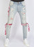 LNL Jeans - Straps - Light Blue And Red - LLCDP0925567