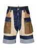 Dsquared2 Shorts - Cargo Denim - Blue And Camo - S74MU0671