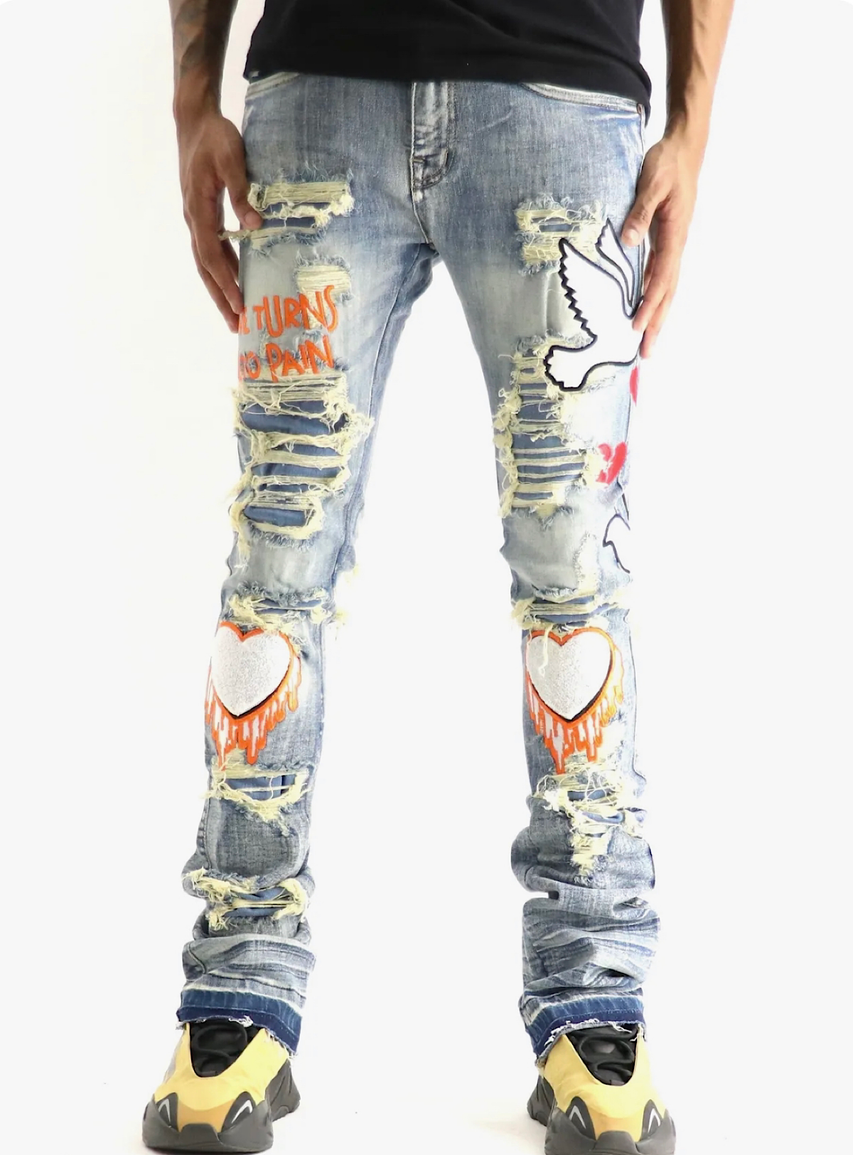 Focus Jeans - Drip Heart Stacked - Vintage Wash - 3443 – Vengeance78