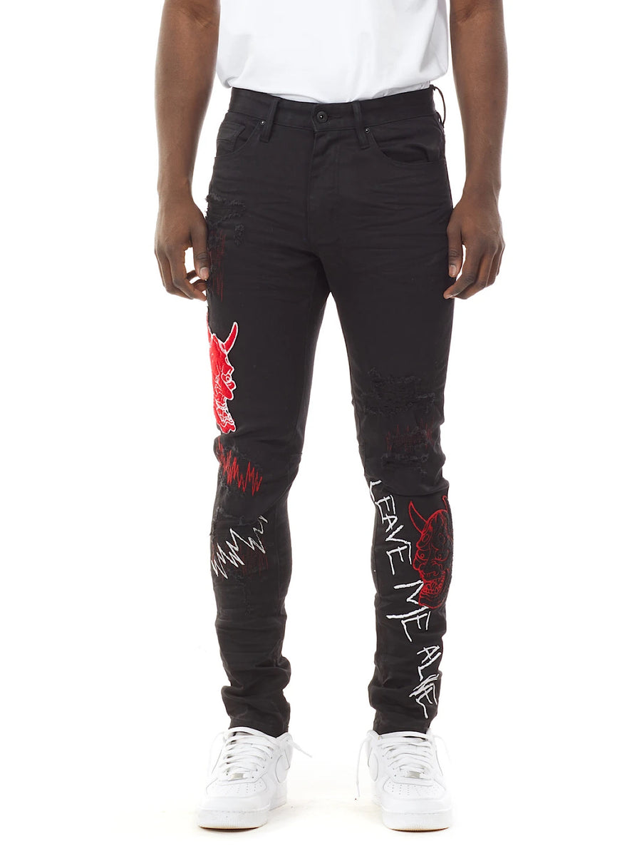 Smoke Rise Jeans - Leave Me Alone - Jet Black - JP21732 – Vengeance78