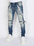 LNL Jeans - Straps - Medium Blue And White - LLCDP0925568