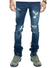 Majestik Stacked Jeans - Rips and Repair - Dark Blue - DL2243
