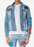 Copper Rivet Denim Jacket - Biker Rip - Light Sand Blue - 033547