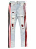 Ferrari Massari Jeans - Earned Stripes Hustler Red - Light Blue