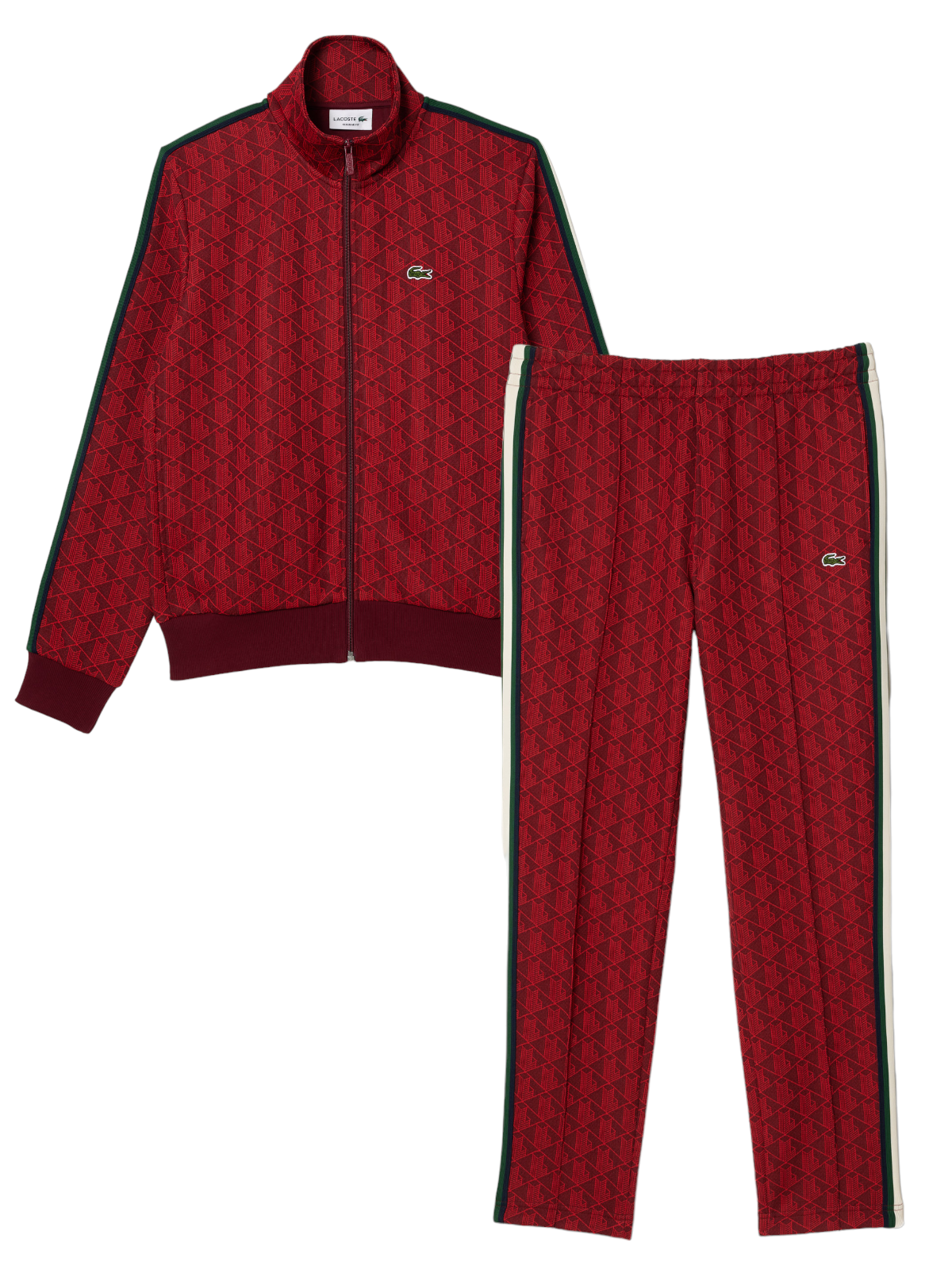 Lacoste Sweatsuit Paris Monogram Zip Up Red SH1368 Vengeance78