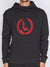 LNL Hoodie - Crest Pullover - Black and Red - LLCH601
