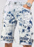 LNL Shorts - Strapped Denim - Acid Wash with White and Blue - LLDS421101