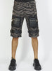LNL Shorts - Strapped w/ Leather - Dark Grey and Black Zebra - LDS421103